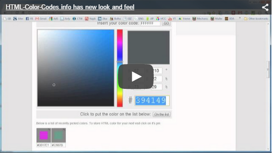 HTML Color Codes Video Tutorial