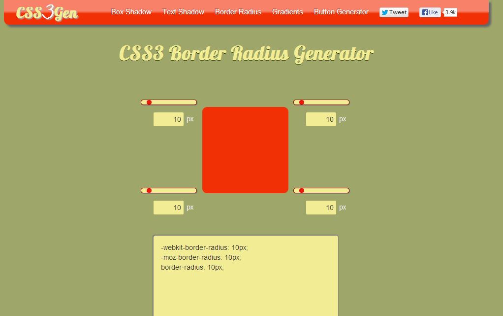 CSS3 Gen Curved Edges Generator