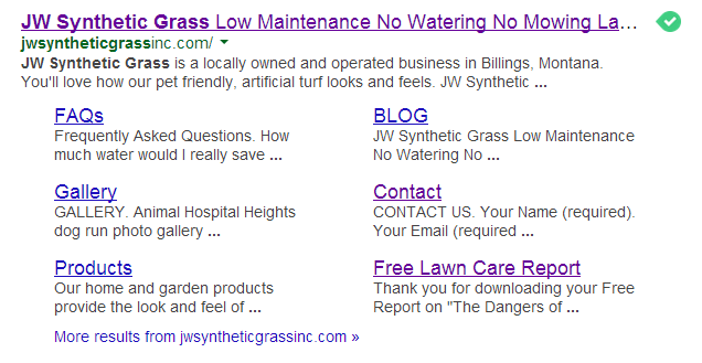 JW Synthetic Grass - Rich Snippets Example - SkyPoint Studios Web Designed Site