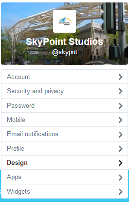 SkyPoint Studios Web Design Billings MT Twitter Account Settings Profile Optons Twitter Backgrounds
