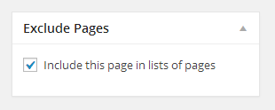 Exclude Pages from Navigation Menu WordPress