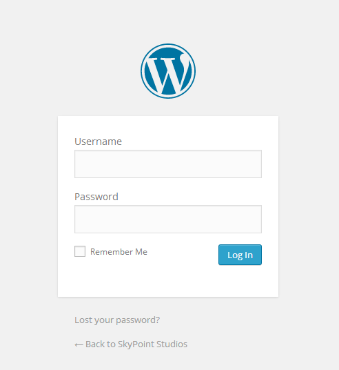 Log In Screen Manage WordPress