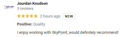 Positive review of SkyPoint Studios by Jourdan Knudson
