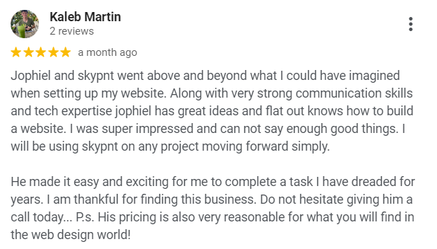Kaleb Martin review of SkyPoint Studios
