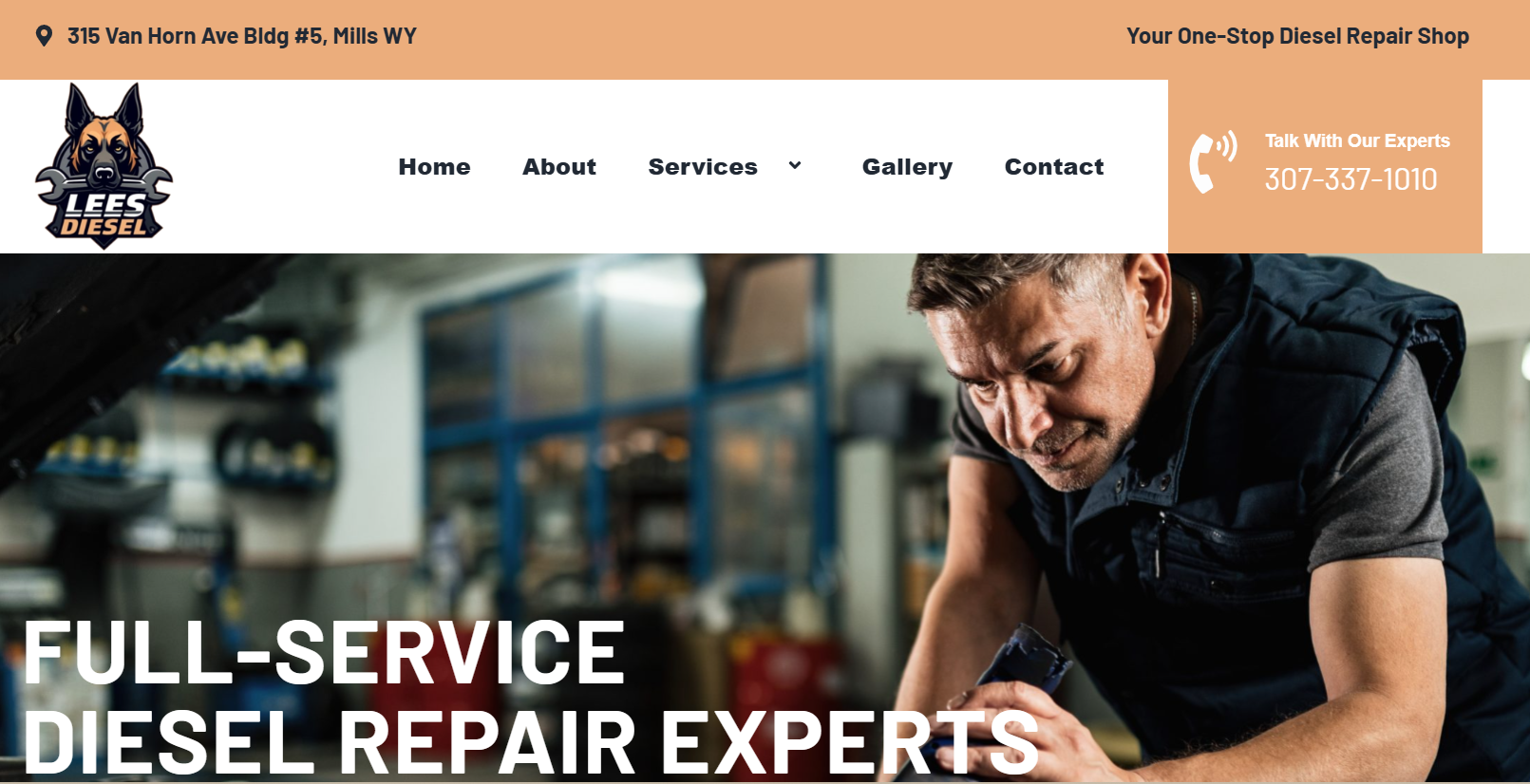 Lee's Diesel Repair website design by SkyPoint Studios