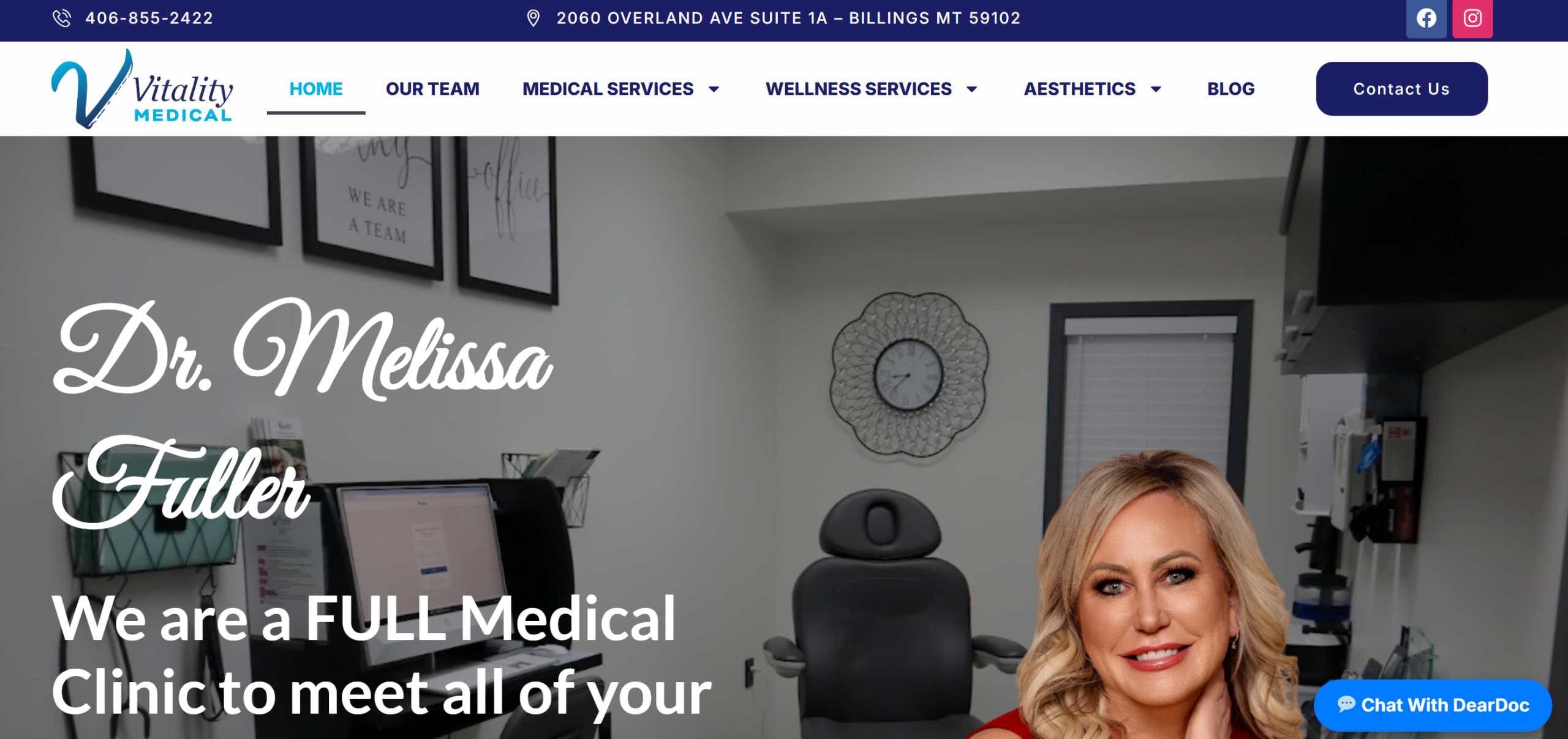 Vitality Medical website design by SkyPoint Studios