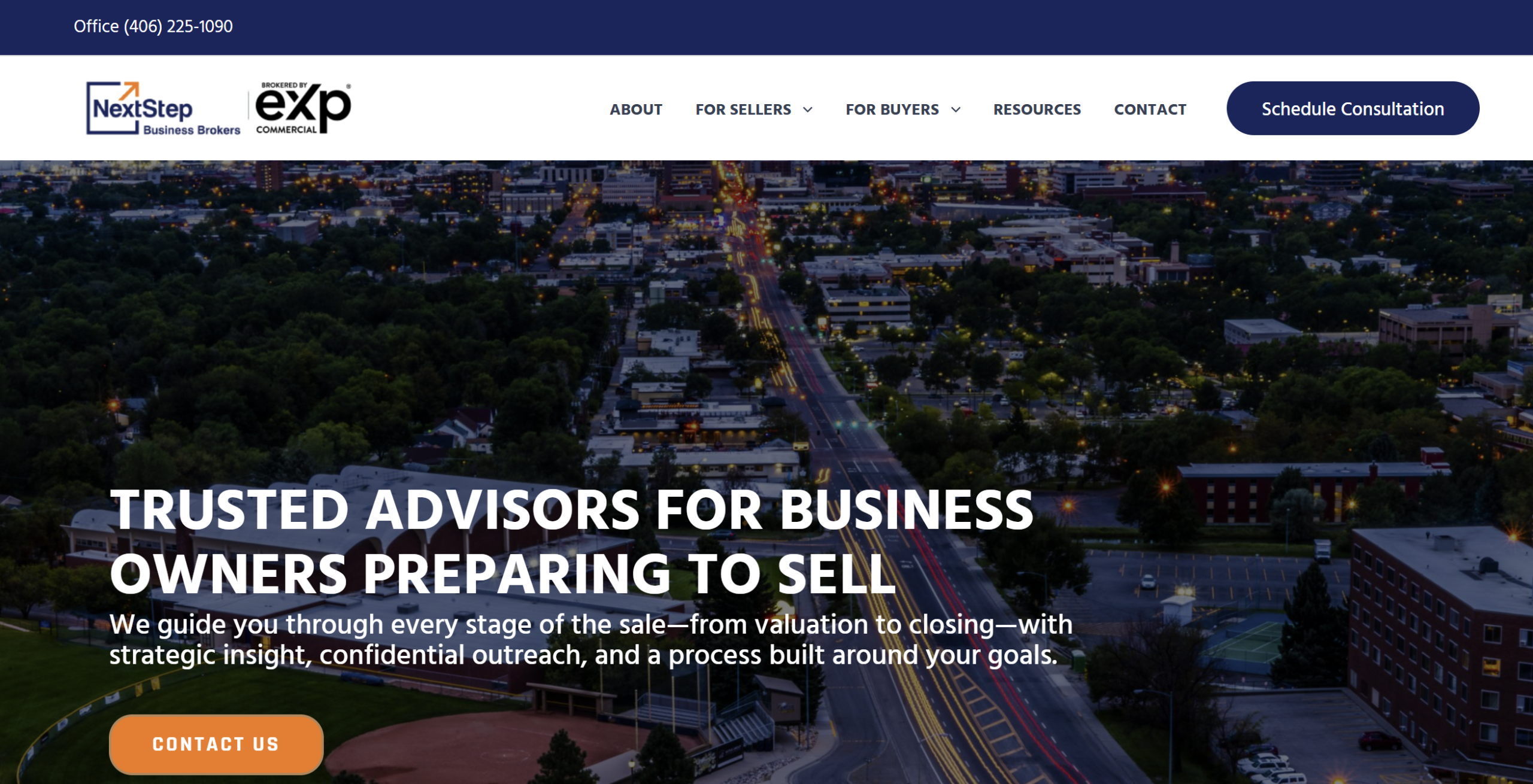 NextStep Business Brokers website design by SkyPoint Studios