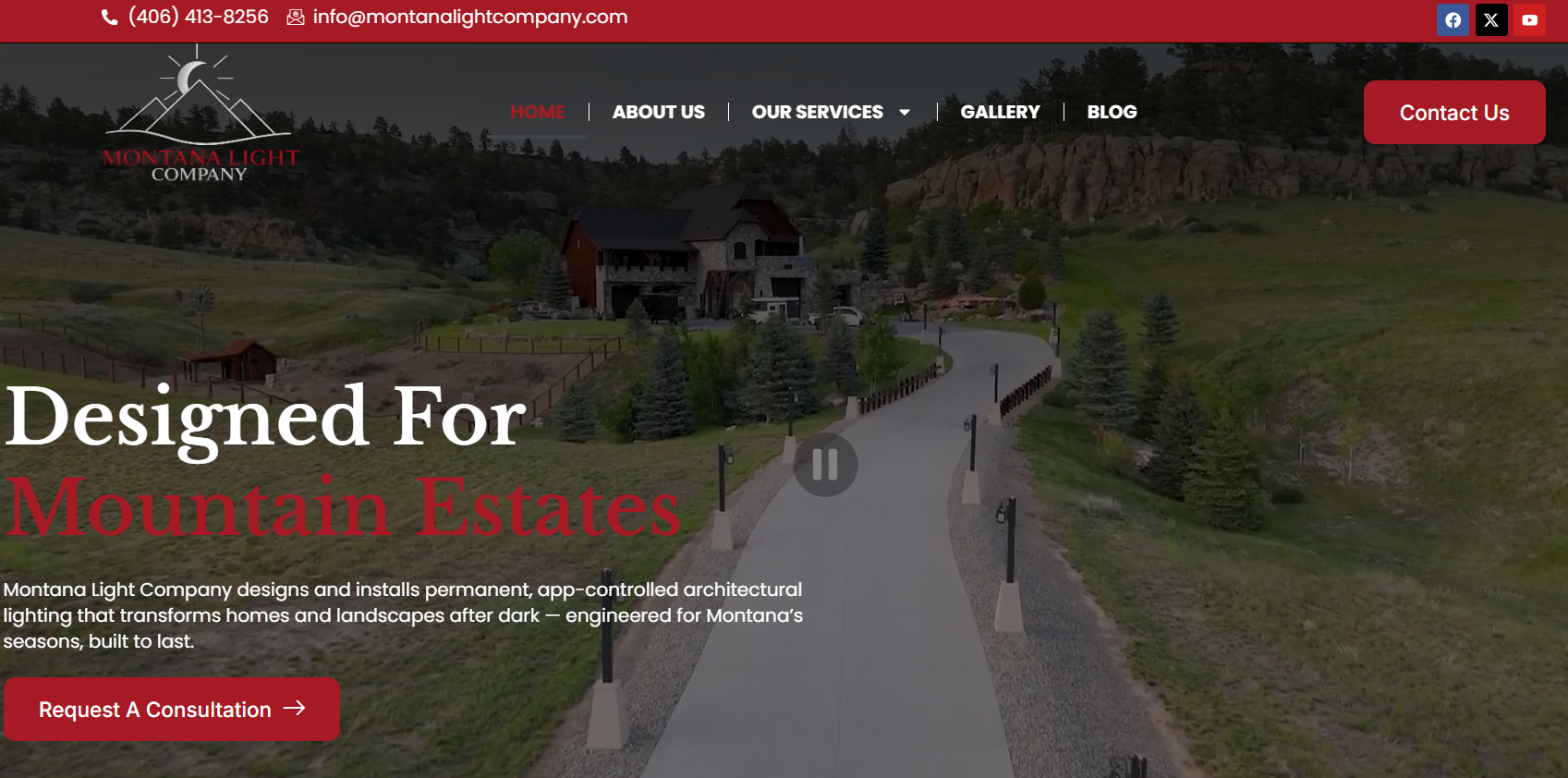 Montana Light Company website design by SkyPoint Studios